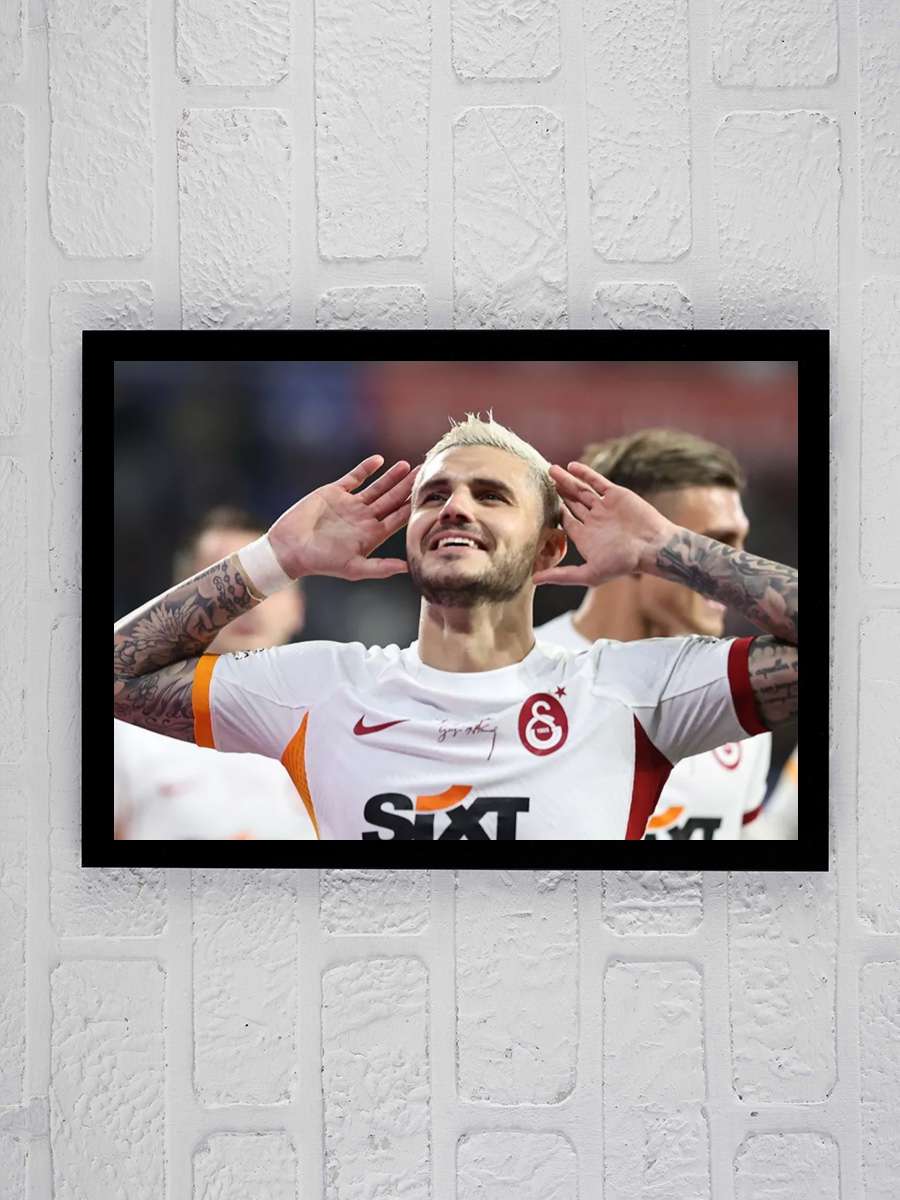 Mauro Icardi Futbol Tablo Siyah Çerçeveli icardi Poster Duvar Tablo