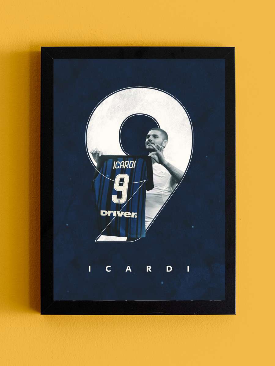 Mauro Icardi Futbol Tablo Siyah Çerçeveli icardi Poster Duvar Tablo