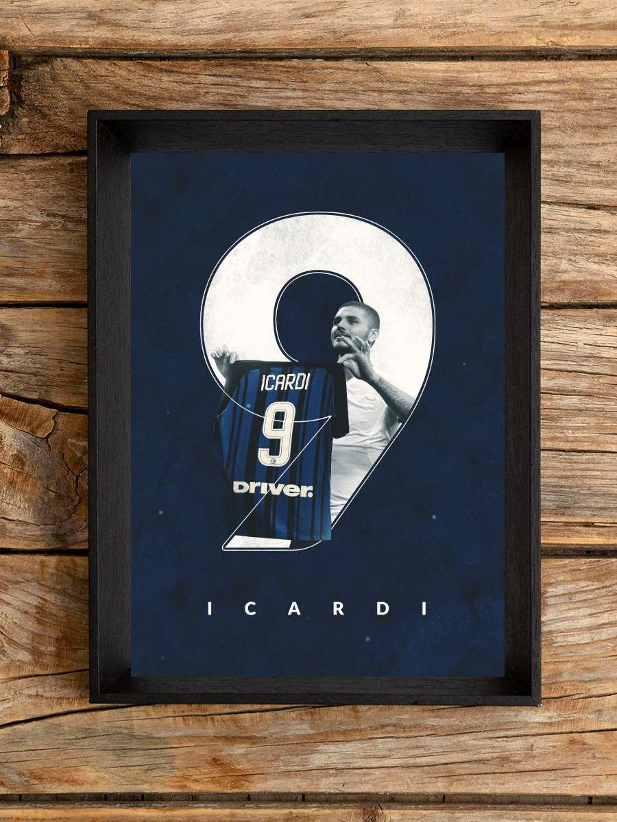 Mauro Icardi Futbol Tablo Siyah Çerçeveli icardi Poster Duvar Tablo