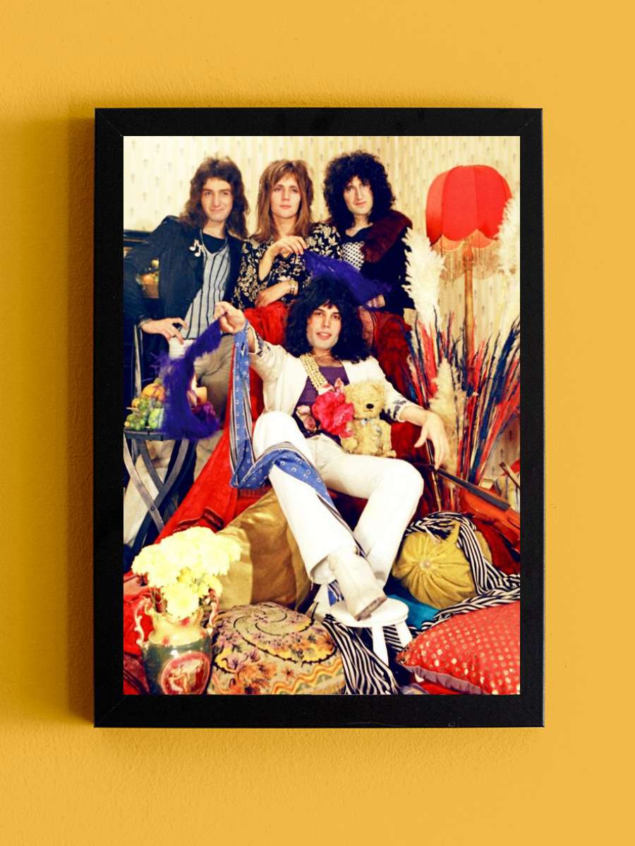 Queen - Band Müzik Poster Tablo Siyah Çerçeveli Yüksek Kalite Müzik Duvar Tablo