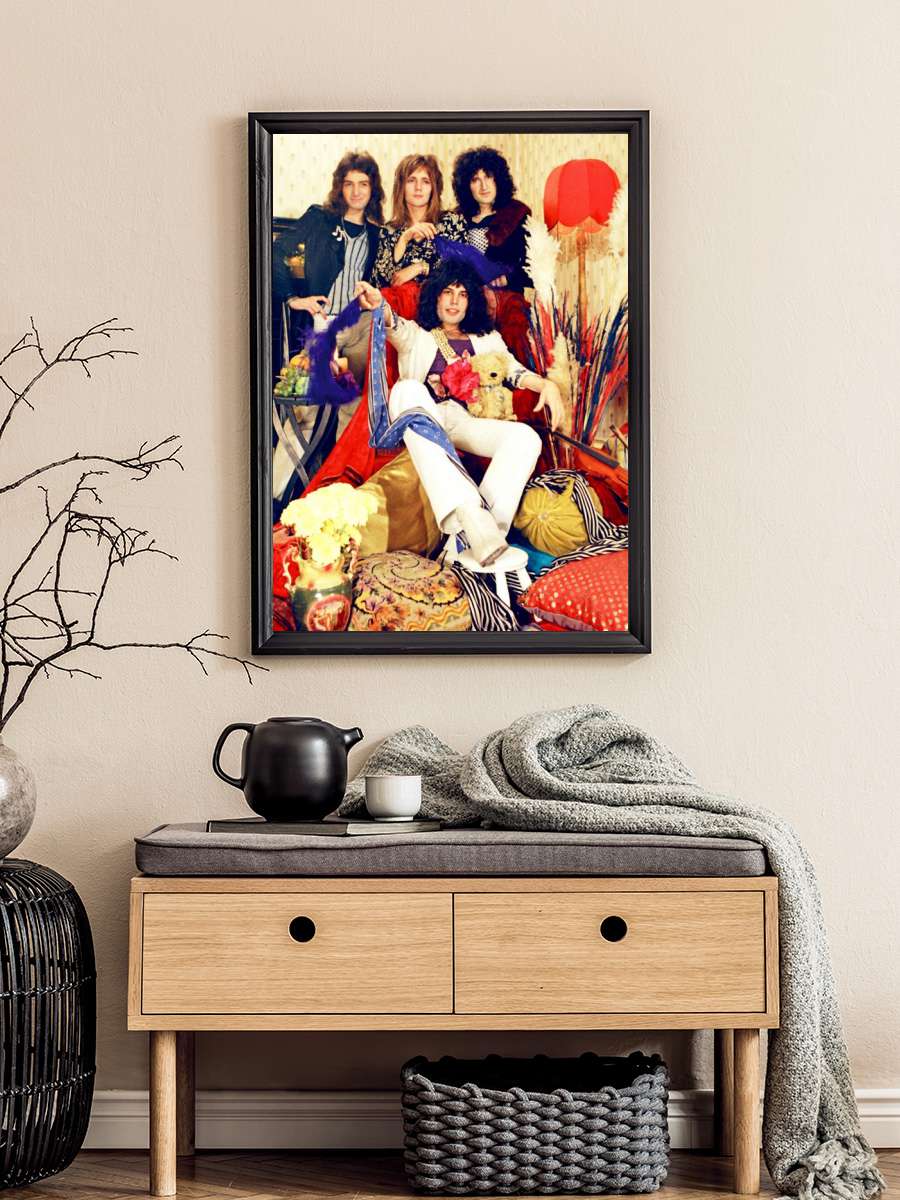 Queen - Band Müzik Poster Tablo Siyah Çerçeveli Yüksek Kalite Müzik Duvar Tablo