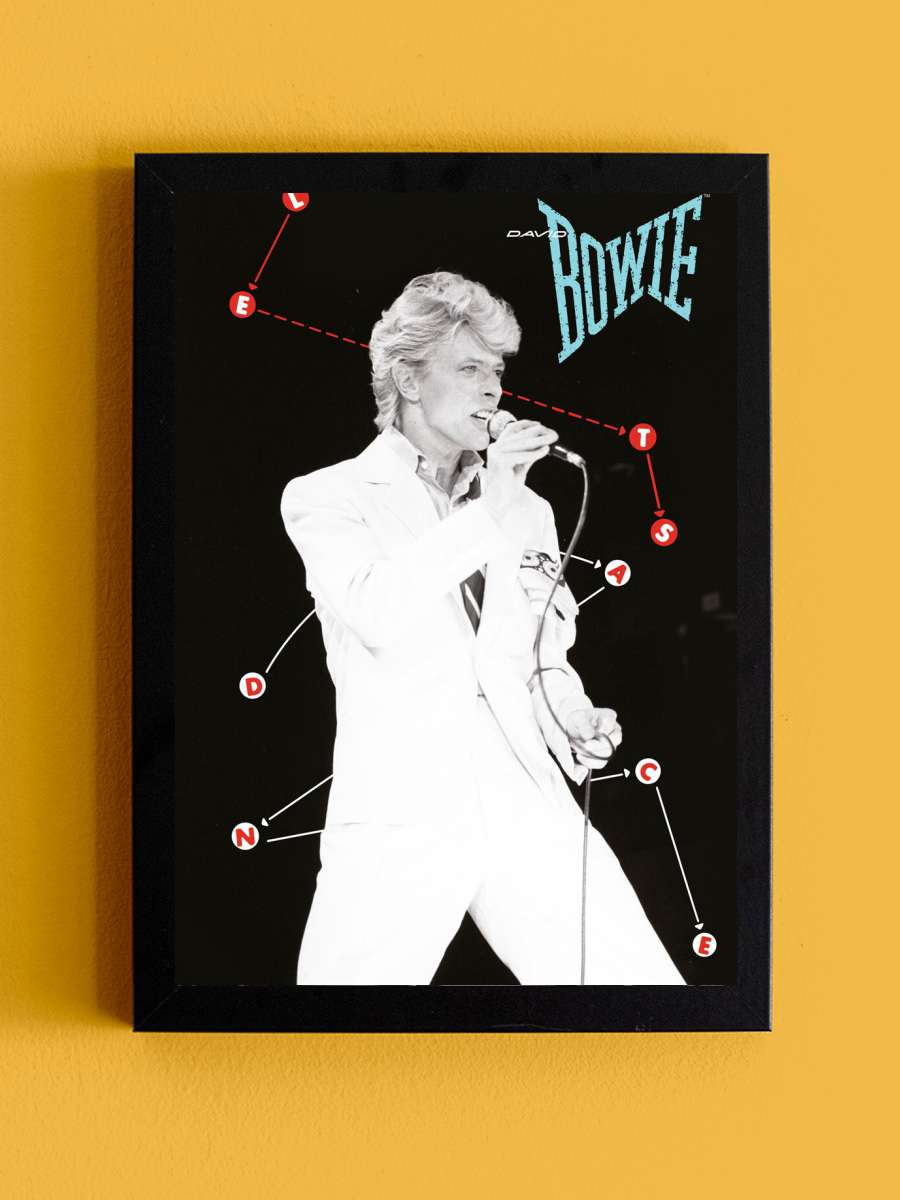 David Bowie - Let‘s Dance Müzik Poster Tablo Siyah Çerçeveli Yüksek Kalite Müzik Duvar Tablo