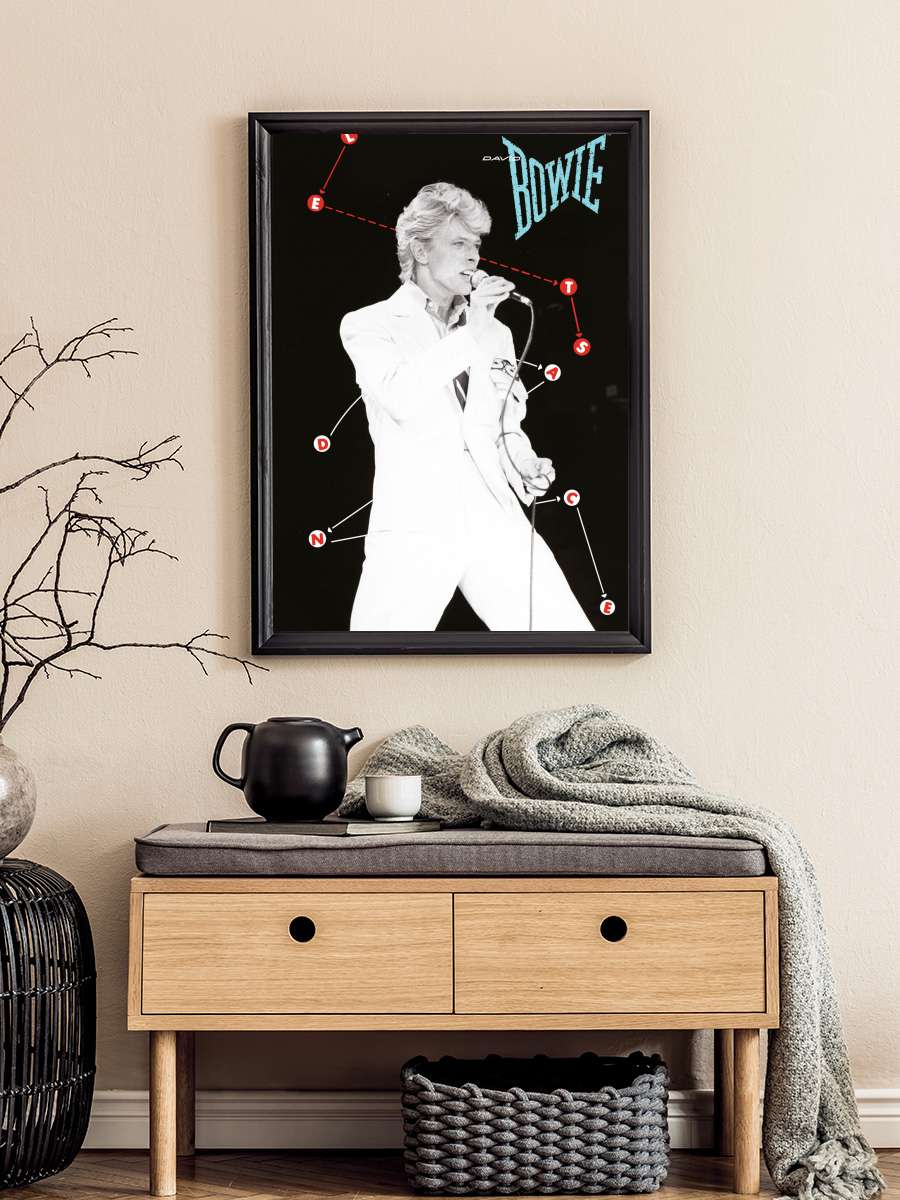 David Bowie - Let‘s Dance Müzik Poster Tablo Siyah Çerçeveli Yüksek Kalite Müzik Duvar Tablo