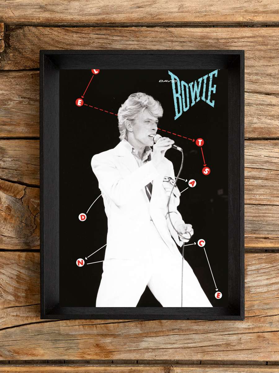 David Bowie - Let‘s Dance Müzik Poster Tablo Siyah Çerçeveli Yüksek Kalite Müzik Duvar Tablo