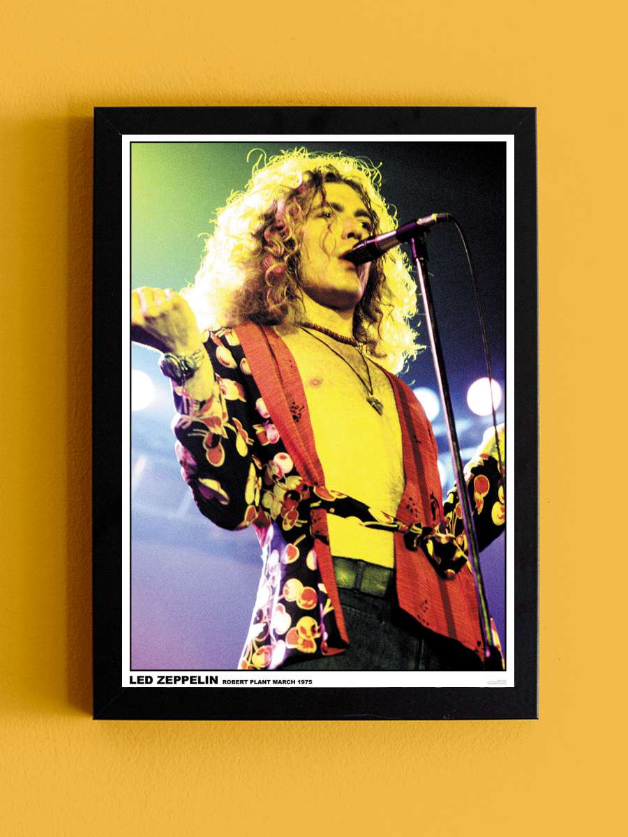 Led Zppelin - Robert Plant Müzik Poster Tablo Siyah Çerçeveli Yüksek Kalite Müzik Duvar Tablo