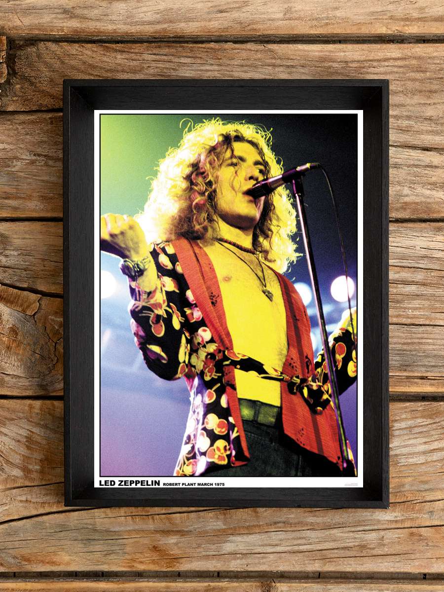 Led Zppelin - Robert Plant Müzik Poster Tablo Siyah Çerçeveli Yüksek Kalite Müzik Duvar Tablo