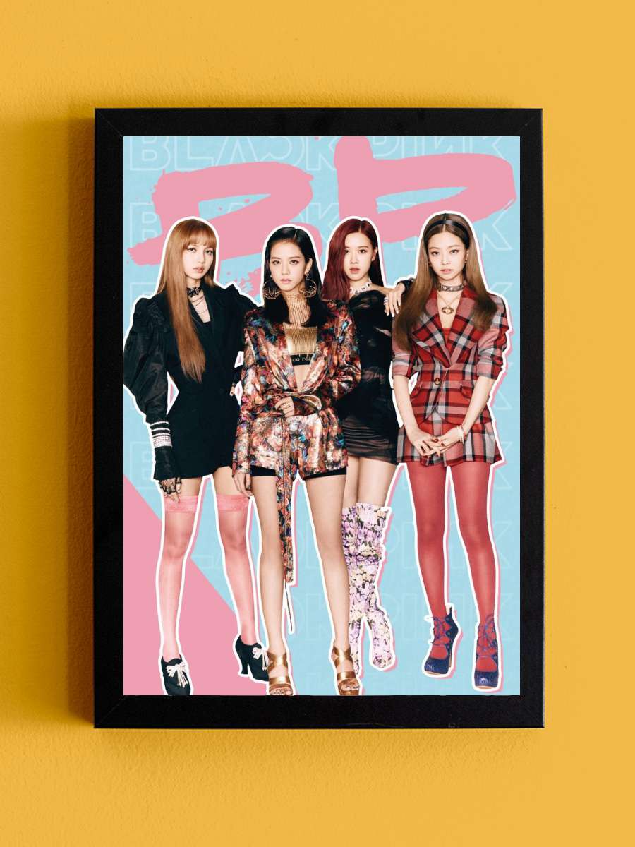 Blackpink - BP Müzik Poster Tablo Siyah Çerçeveli Yüksek Kalite Müzik Duvar Tablo