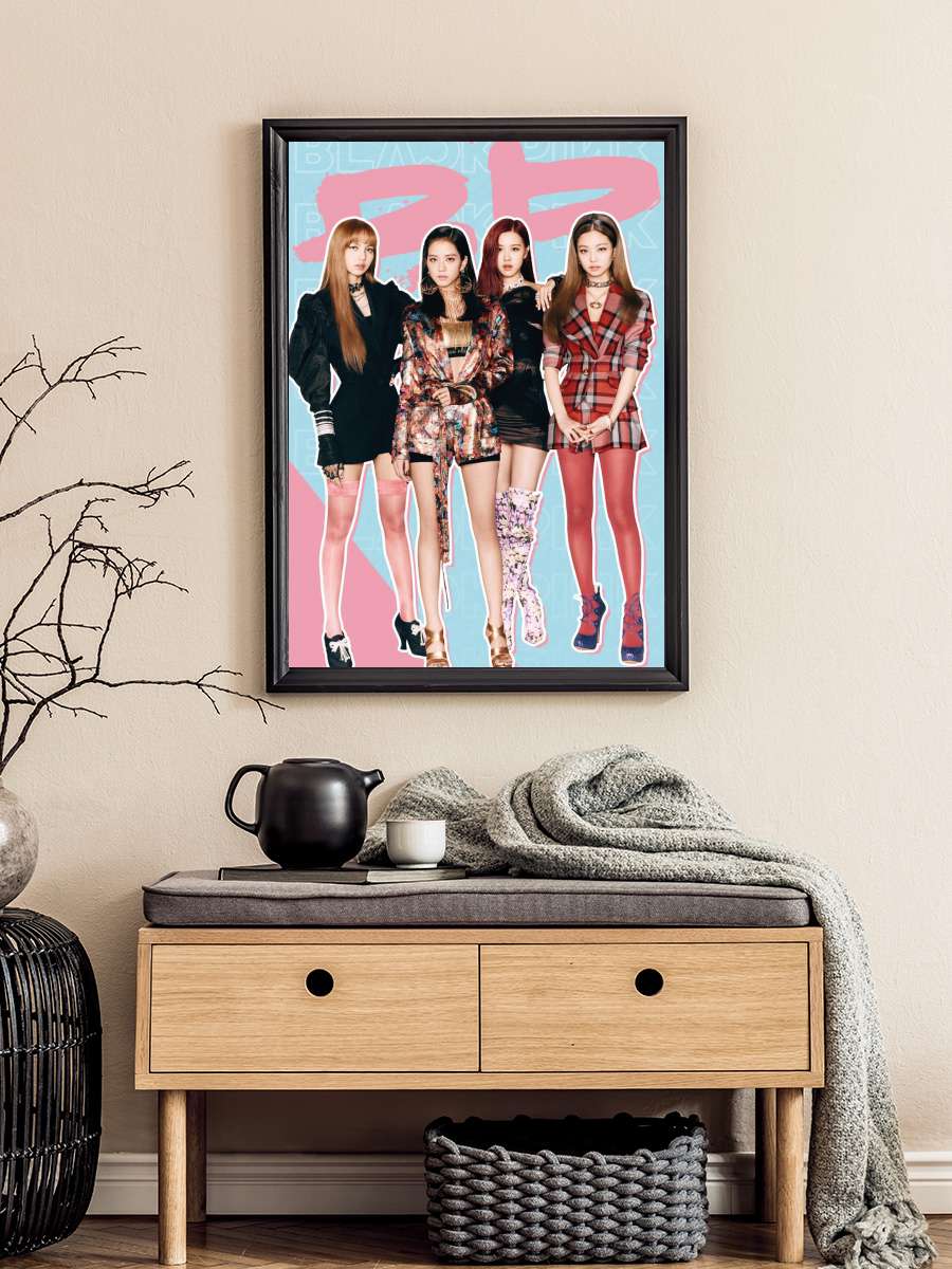 Blackpink - BP Müzik Poster Tablo Siyah Çerçeveli Yüksek Kalite Müzik Duvar Tablo