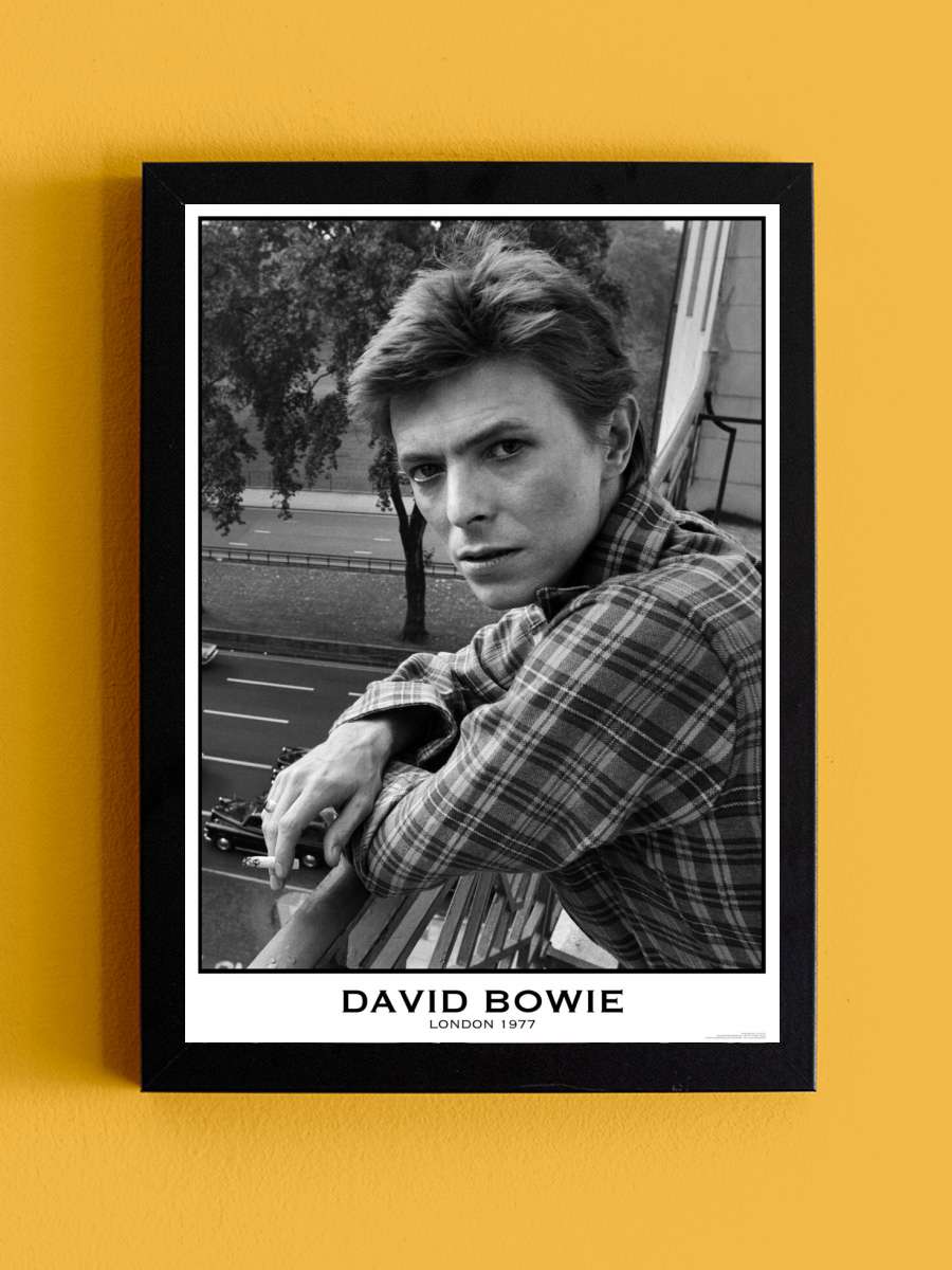 David Bowie - London 1977 Müzik Poster Tablo Siyah Çerçeveli Yüksek Kalite Müzik Duvar Tablo