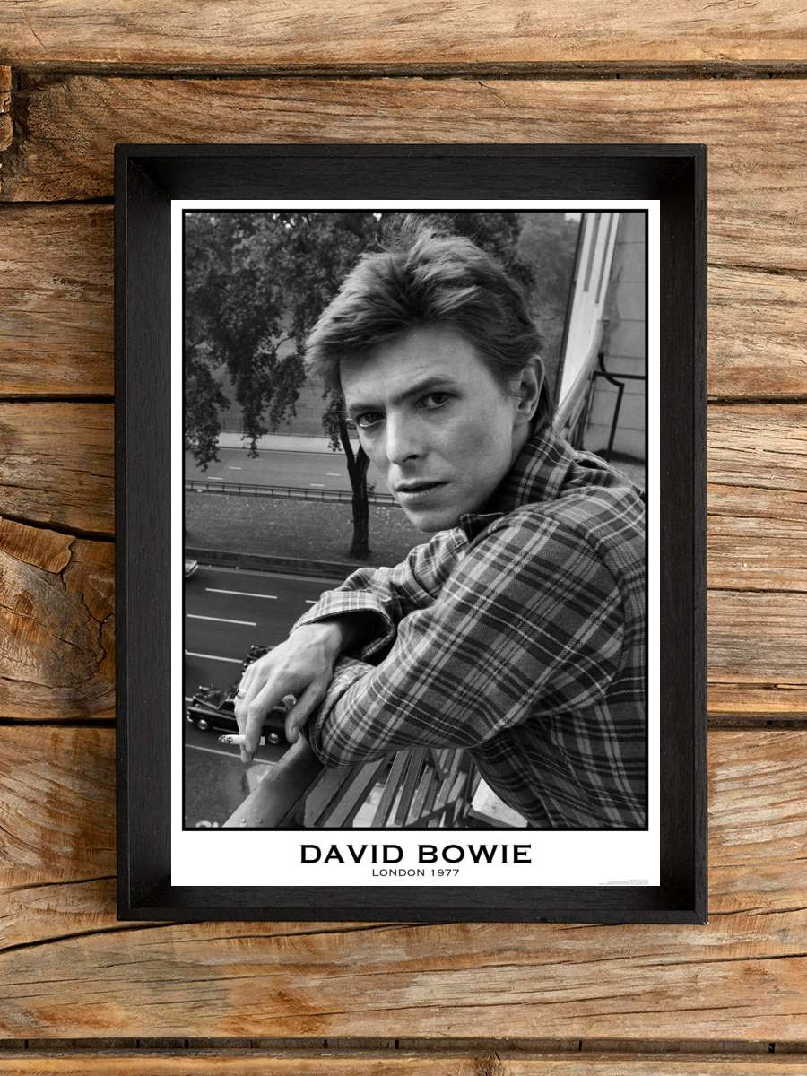 David Bowie - London 1977 Müzik Poster Tablo Siyah Çerçeveli Yüksek Kalite Müzik Duvar Tablo