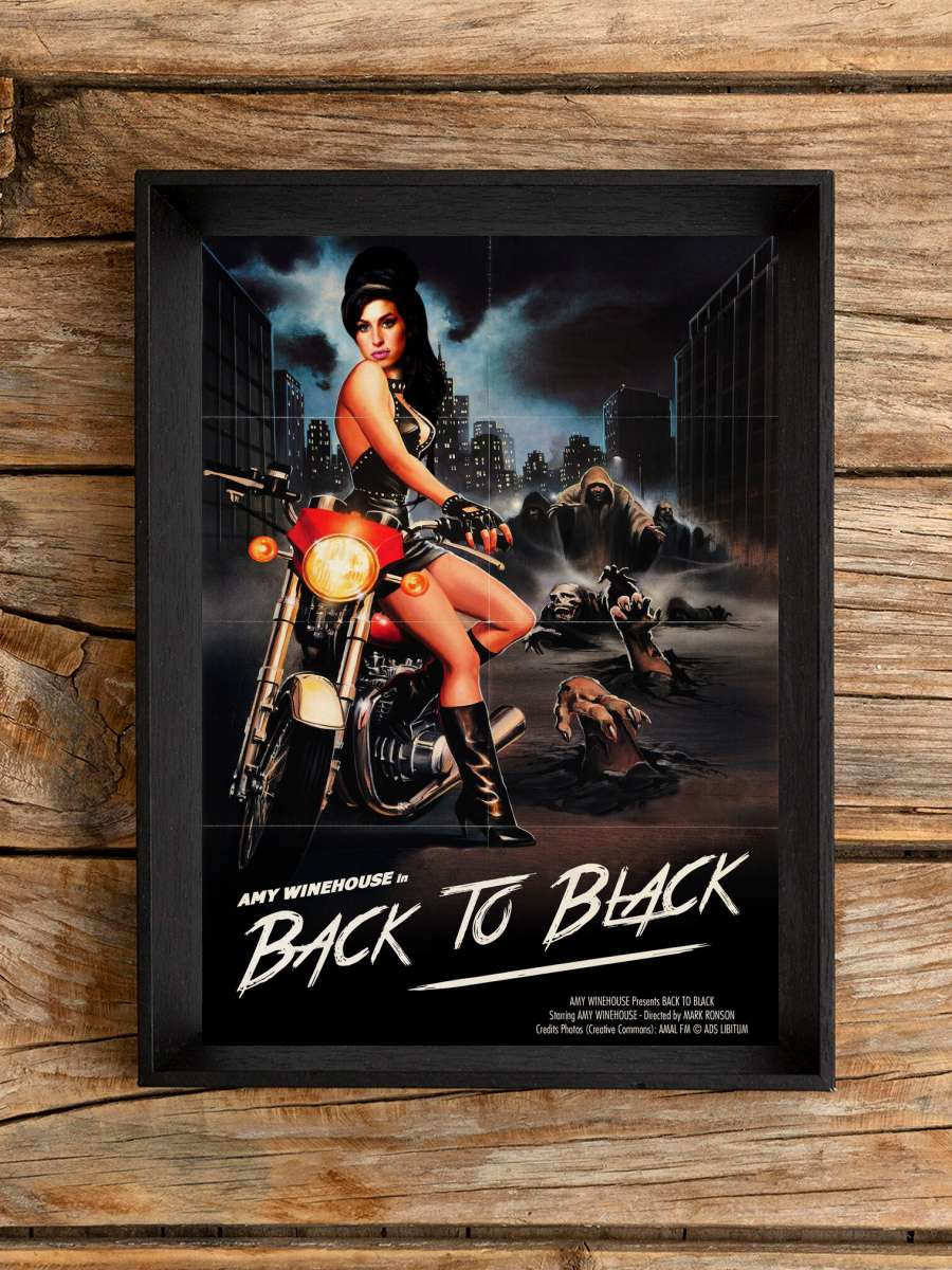 Ads Libitum - Back to black Müzik Poster Tablo Siyah Çerçeveli Yüksek Kalite Müzik Duvar Tablo