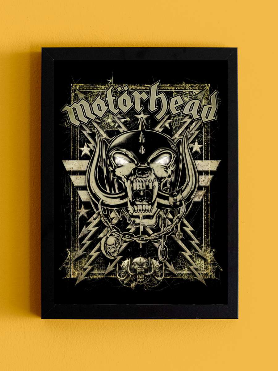 Motorhead - Warpig Müzik Poster Tablo Siyah Çerçeveli Yüksek Kalite Müzik Duvar Tablo