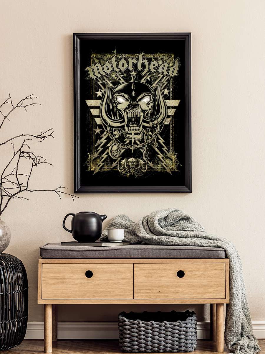 Motorhead - Warpig Müzik Poster Tablo Siyah Çerçeveli Yüksek Kalite Müzik Duvar Tablo