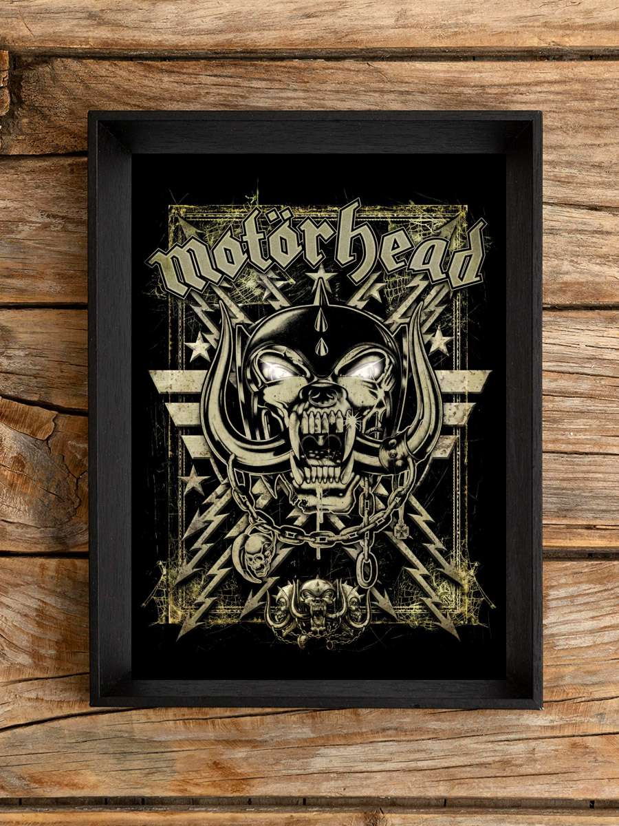 Motorhead - Warpig Müzik Poster Tablo Siyah Çerçeveli Yüksek Kalite Müzik Duvar Tablo