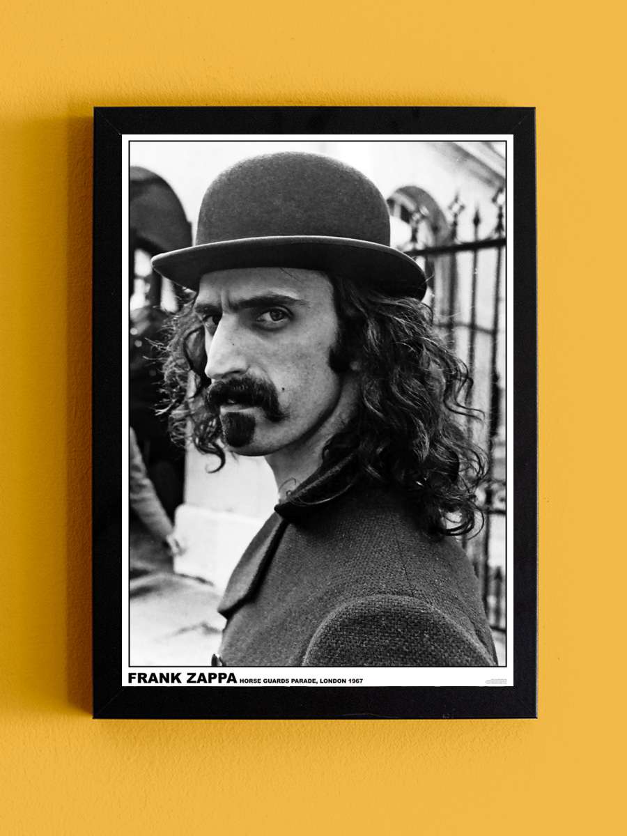 Frank Zappa - Horse Guards Parade, London 1967 Müzik Poster Tablo Siyah Çerçeveli Yüksek Kalite Müzik Duvar Tablo