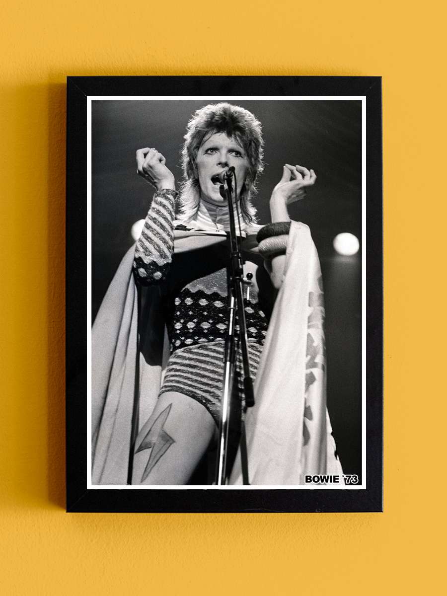 David Bowie - Ziggy Stardust 1973 Müzik Poster Tablo Siyah Çerçeveli Yüksek Kalite Müzik Duvar Tablo