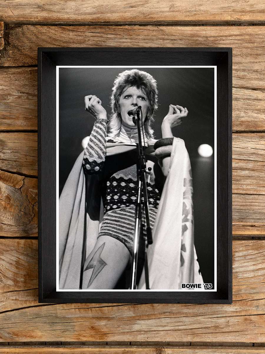 David Bowie - Ziggy Stardust 1973 Müzik Poster Tablo Siyah Çerçeveli Yüksek Kalite Müzik Duvar Tablo