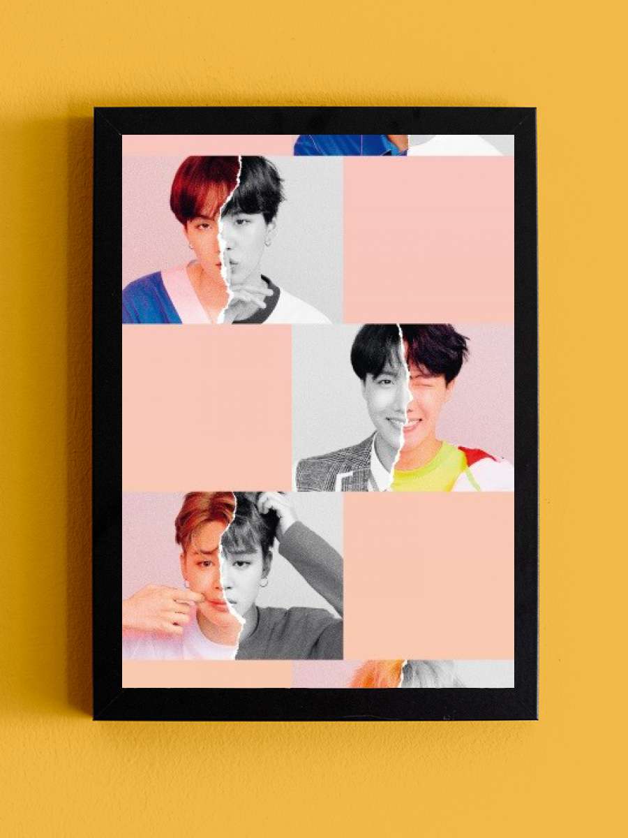 BTS - Selfie Müzik Poster Tablo Siyah Çerçeveli Yüksek Kalite Müzik Duvar Tablo