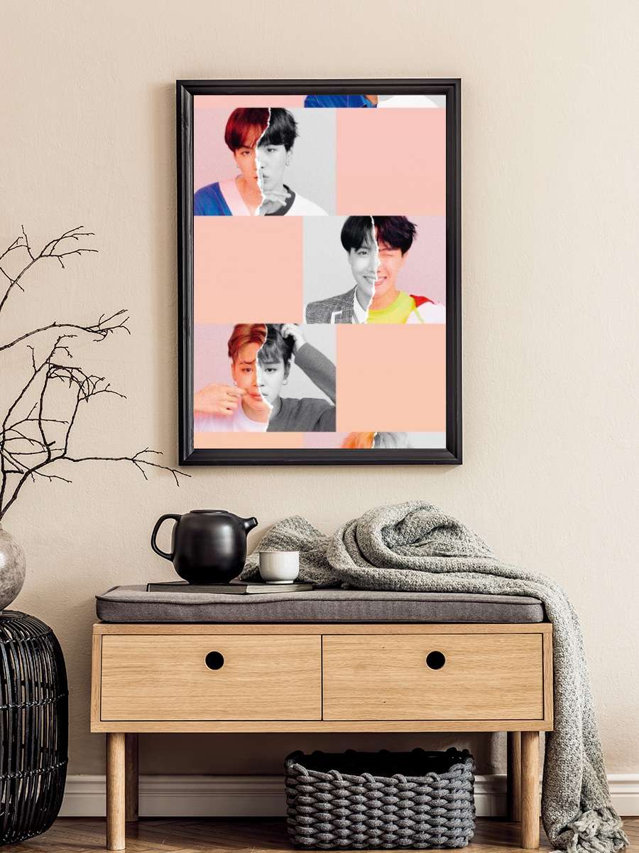 BTS - Selfie Müzik Poster Tablo Siyah Çerçeveli Yüksek Kalite Müzik Duvar Tablo