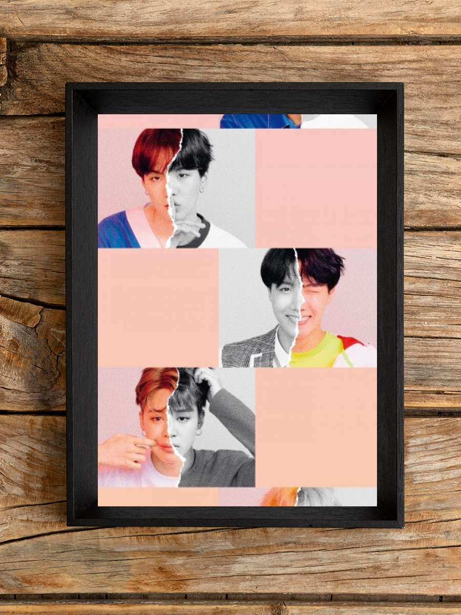 BTS - Selfie Müzik Poster Tablo Siyah Çerçeveli Yüksek Kalite Müzik Duvar Tablo