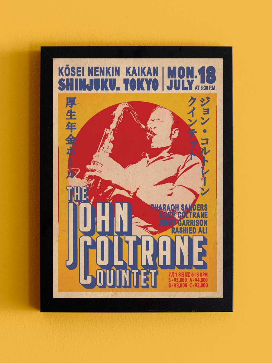 John Coltrane Quintet - Tokyo Müzik Poster Tablo Siyah Çerçeveli Yüksek Kalite Müzik Duvar Tablo