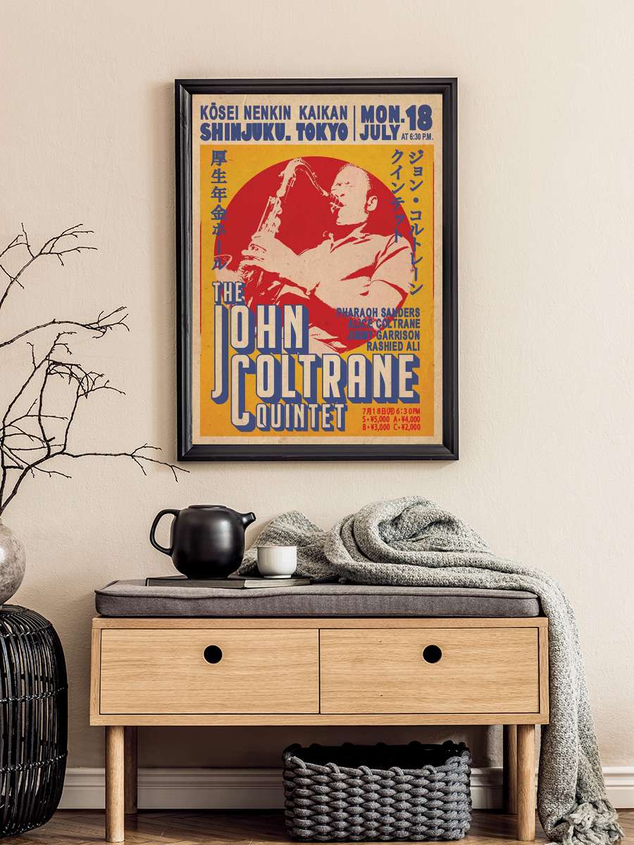 John Coltrane Quintet - Tokyo Müzik Poster Tablo Siyah Çerçeveli Yüksek Kalite Müzik Duvar Tablo