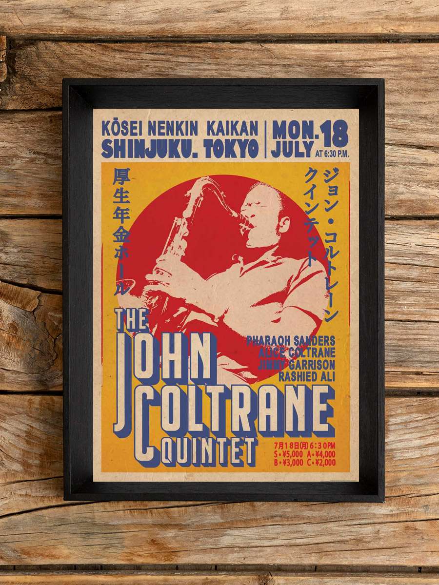 John Coltrane Quintet - Tokyo Müzik Poster Tablo Siyah Çerçeveli Yüksek Kalite Müzik Duvar Tablo