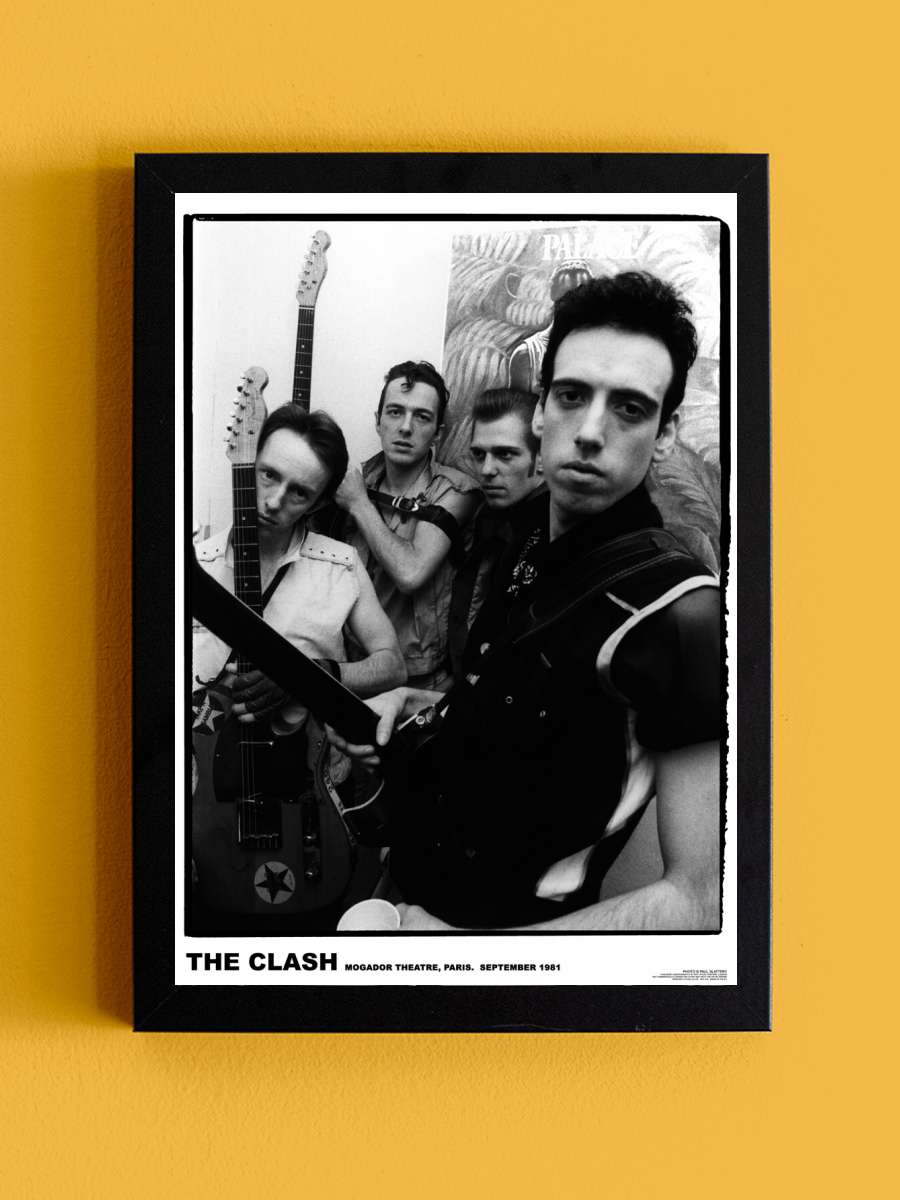 Clash - Mogador Theatre 1981 Müzik Poster Tablo Siyah Çerçeveli Yüksek Kalite Müzik Duvar Tablo