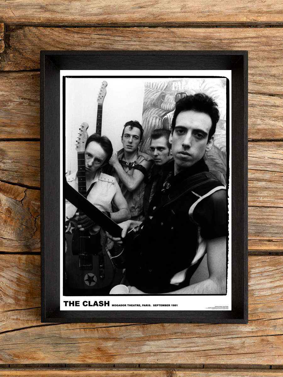 Clash - Mogador Theatre 1981 Müzik Poster Tablo Siyah Çerçeveli Yüksek Kalite Müzik Duvar Tablo