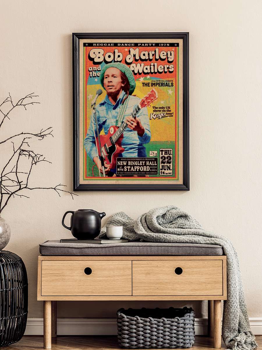 Bob Marley - Stafford Müzik Poster Tablo Siyah Çerçeveli Yüksek Kalite Müzik Duvar Tablo