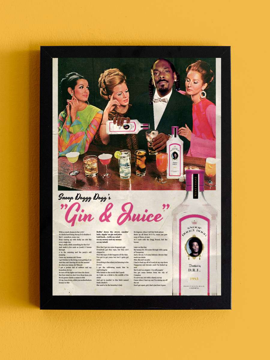 Ads Libitum - Gin and Juice Müzik Poster Tablo Siyah Çerçeveli Yüksek Kalite Müzik Duvar Tablo