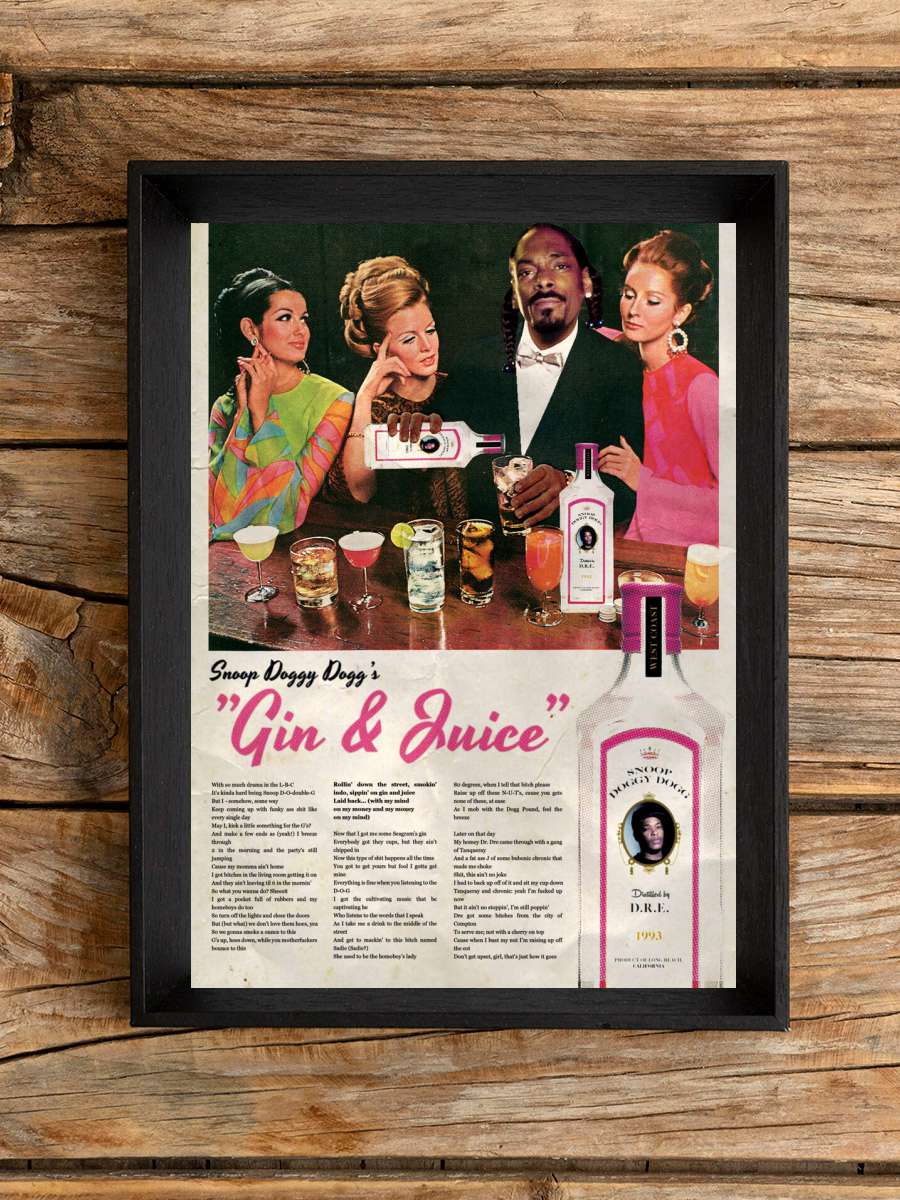 Ads Libitum - Gin and Juice Müzik Poster Tablo Siyah Çerçeveli Yüksek Kalite Müzik Duvar Tablo