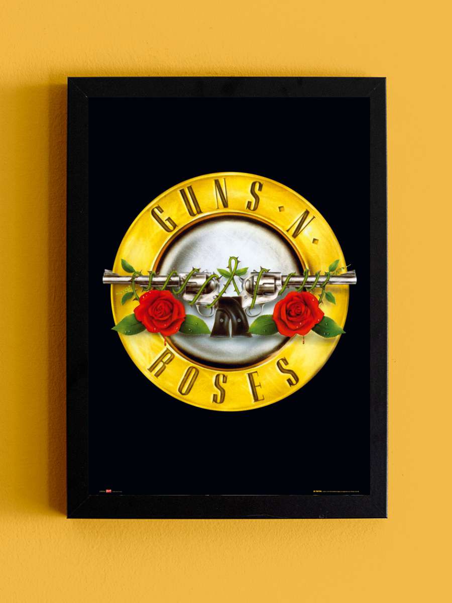 Guns'n'Roses - logo Müzik Poster Tablo Siyah Çerçeveli Yüksek Kalite Müzik Duvar Tablo