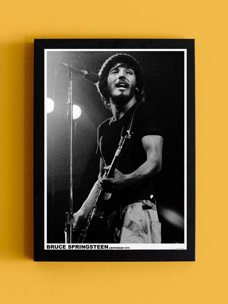 Bruce Springsteen - Amsterdam 1975 Müzik Poster Tablo Siyah Çerçeveli Yüksek Kalite Müzik Duvar Tablo