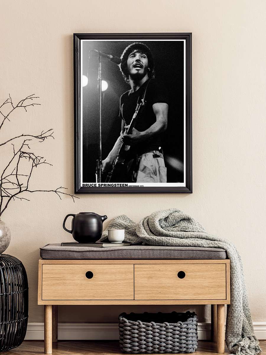 Bruce Springsteen - Amsterdam 1975 Müzik Poster Tablo Siyah Çerçeveli Yüksek Kalite Müzik Duvar Tablo