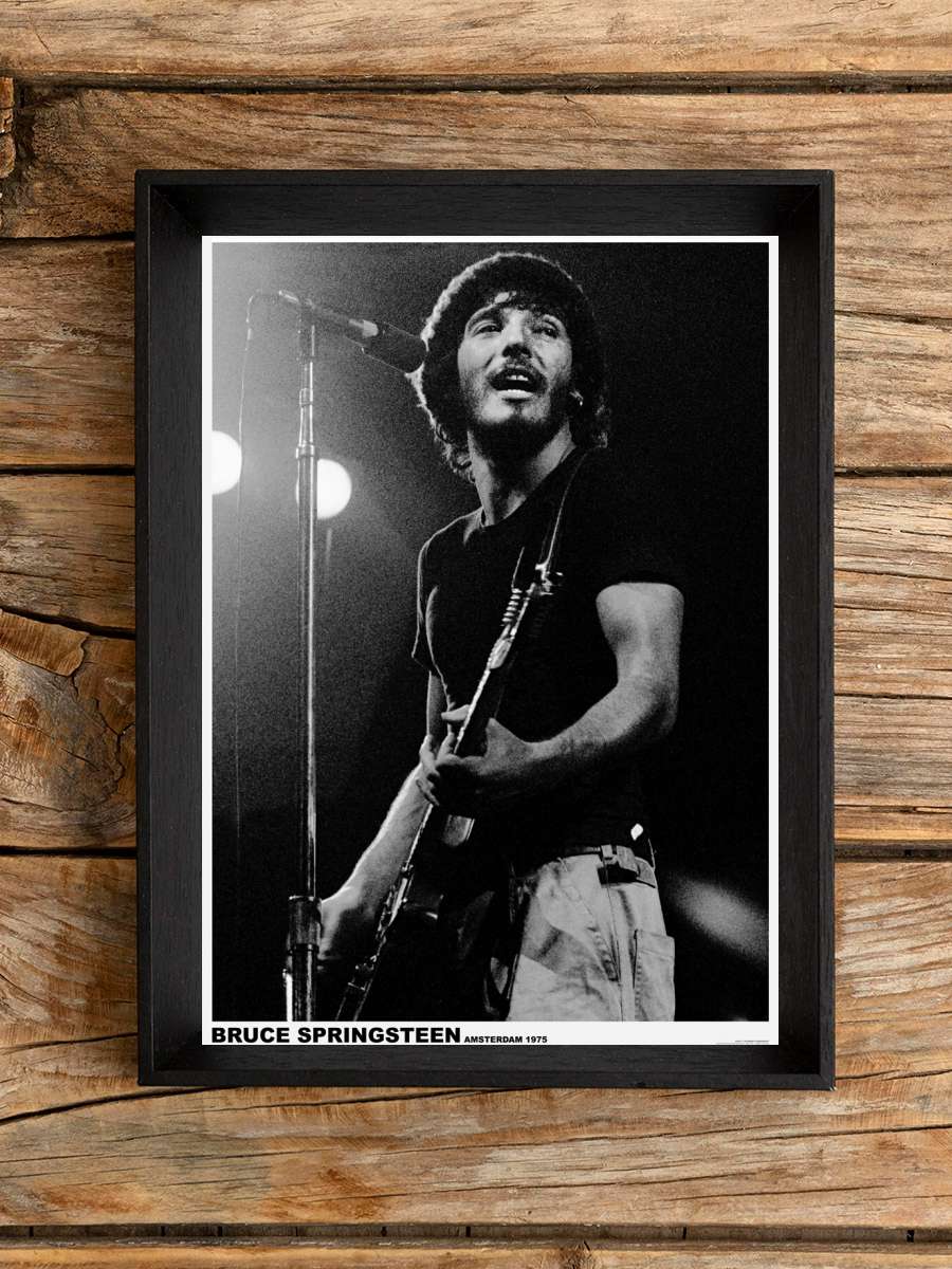 Bruce Springsteen - Amsterdam 1975 Müzik Poster Tablo Siyah Çerçeveli Yüksek Kalite Müzik Duvar Tablo