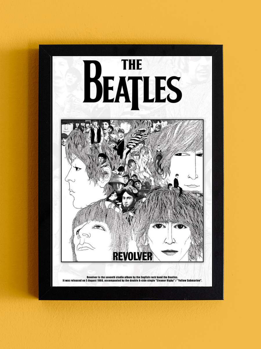 The Beatles - Revolver Album Cover Müzik Poster Tablo Siyah Çerçeveli Yüksek Kalite Müzik Duvar Tablo