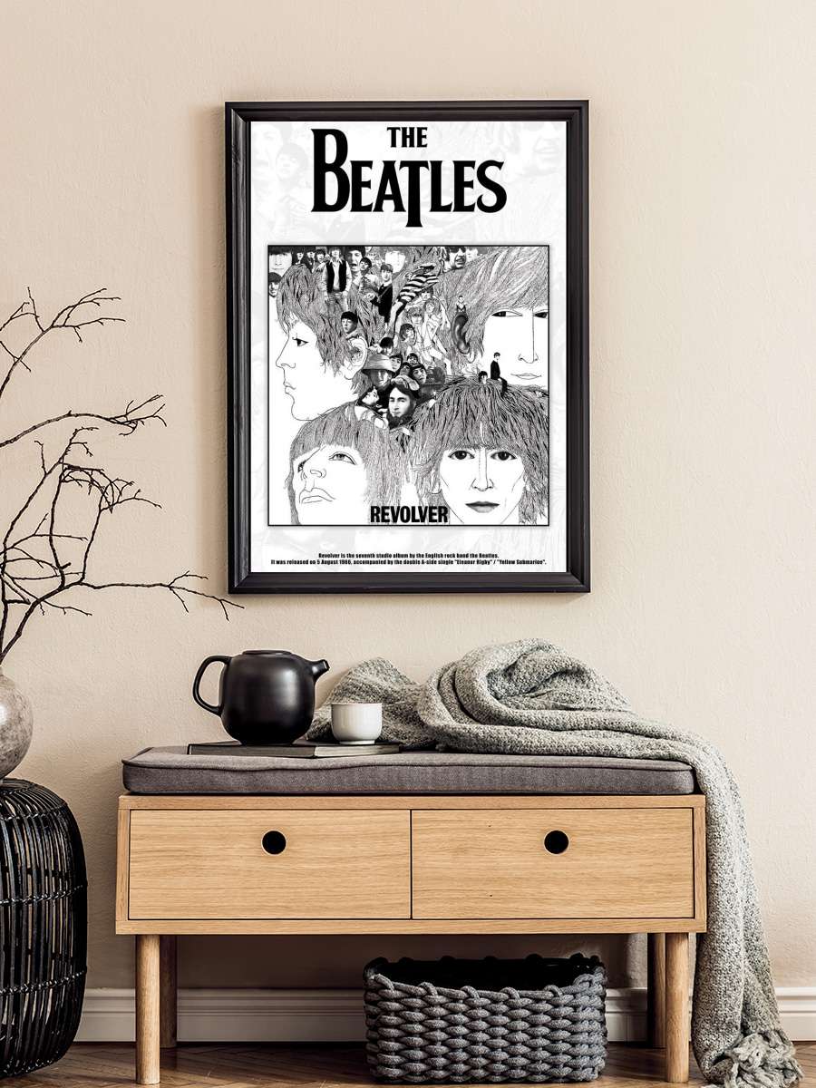 The Beatles - Revolver Album Cover Müzik Poster Tablo Siyah Çerçeveli Yüksek Kalite Müzik Duvar Tablo