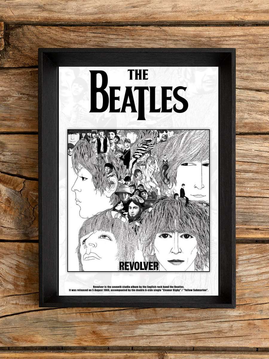 The Beatles - Revolver Album Cover Müzik Poster Tablo Siyah Çerçeveli Yüksek Kalite Müzik Duvar Tablo