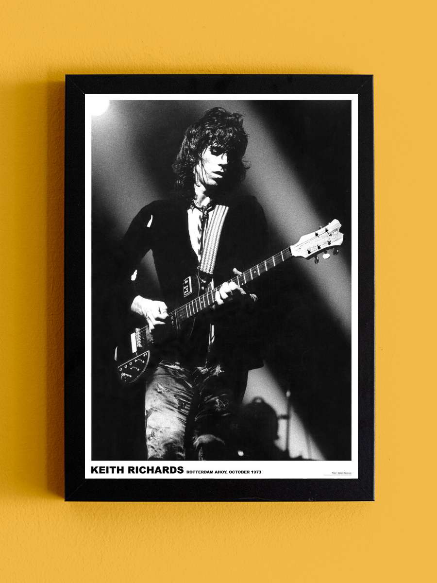 Rolling Stones / Keith Richards - Rotterdam 1973 Müzik Poster Tablo Siyah Çerçeveli Yüksek Kalite Müzik Duvar Tablo