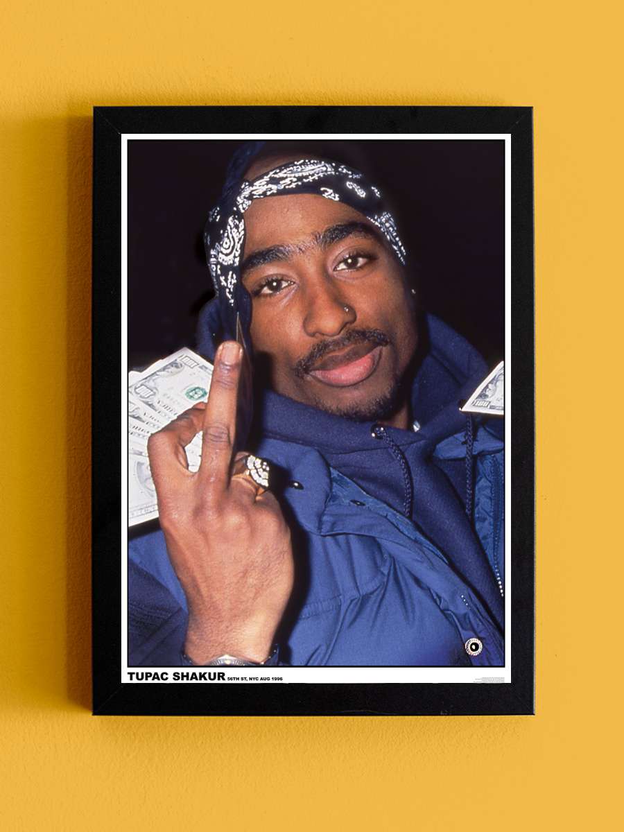 Tupac - Finger Müzik Poster Tablo Siyah Çerçeveli Yüksek Kalite Müzik Duvar Tablo