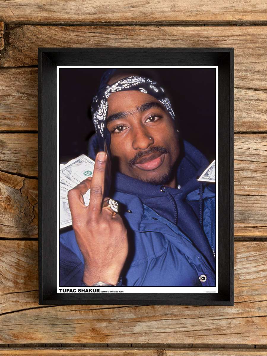 Tupac - Finger Müzik Poster Tablo Siyah Çerçeveli Yüksek Kalite Müzik Duvar Tablo