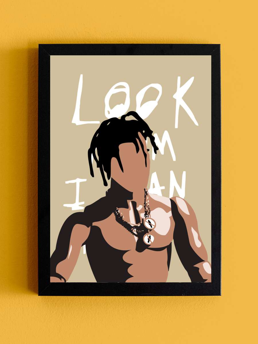 travis scott minimalism  Müzik Poster Tablo Siyah Çerçeveli Yüksek Kalite Müzik Duvar Tablo