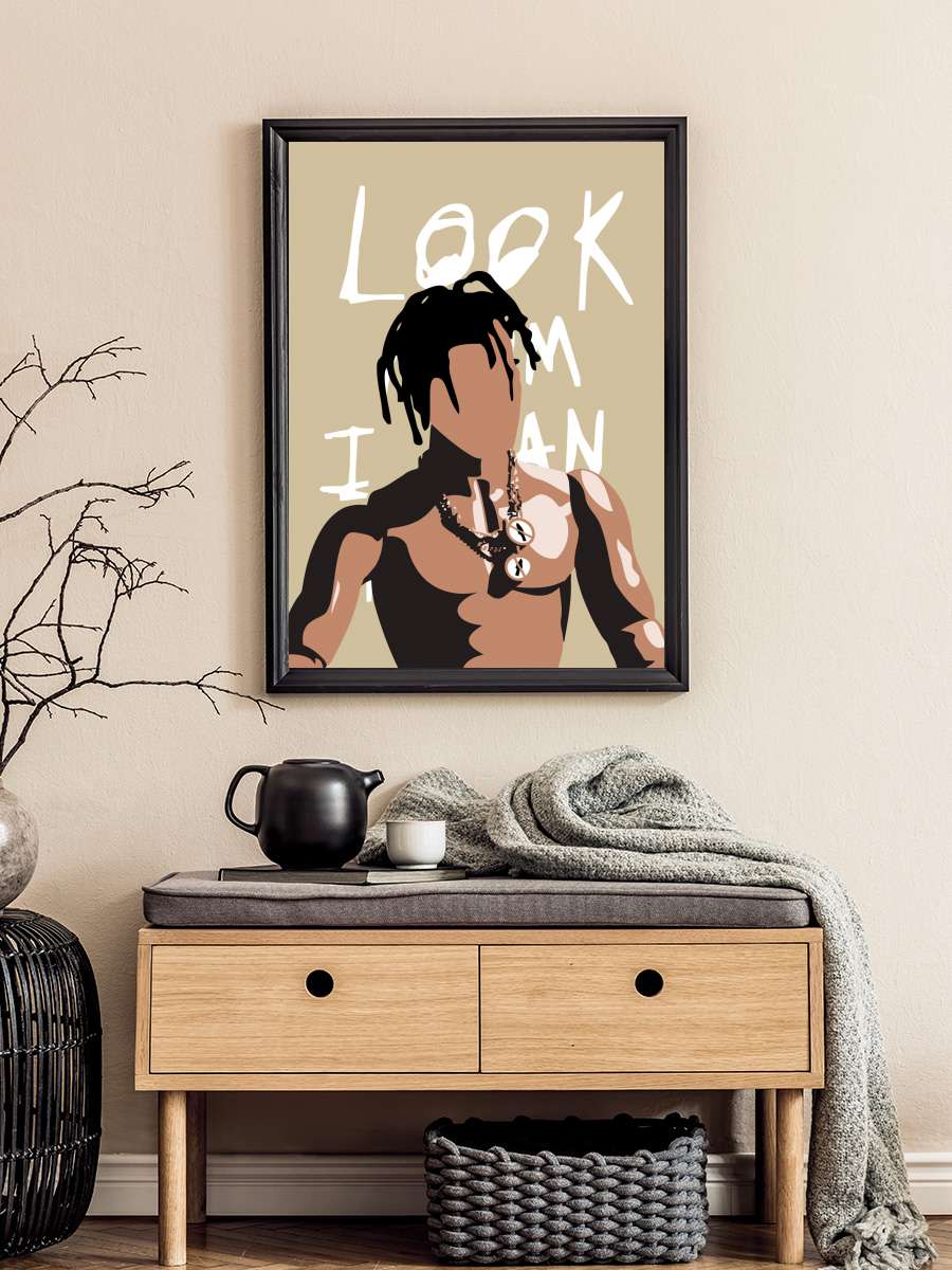 travis scott minimalism  Müzik Poster Tablo Siyah Çerçeveli Yüksek Kalite Müzik Duvar Tablo