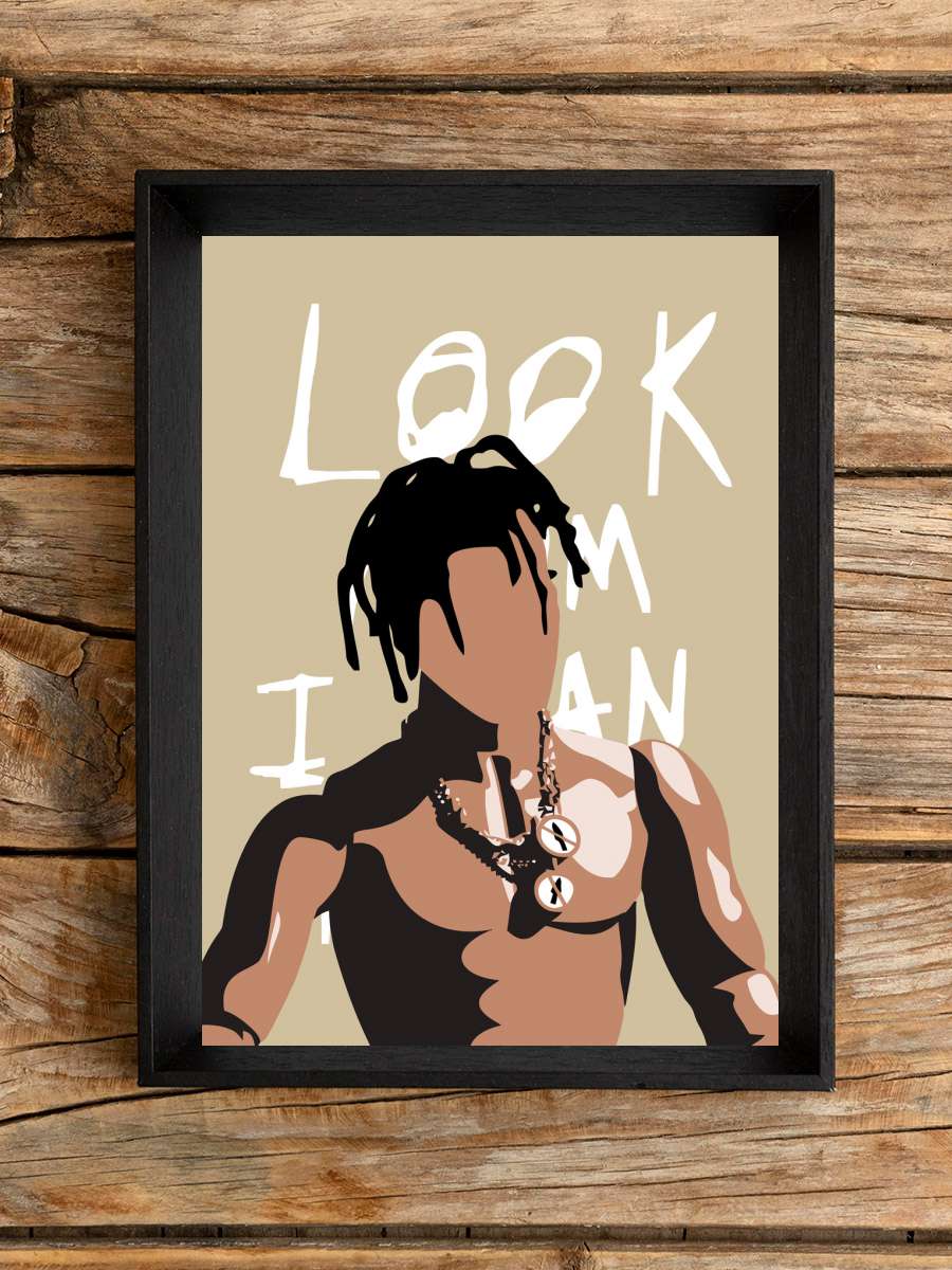 travis scott minimalism  Müzik Poster Tablo Siyah Çerçeveli Yüksek Kalite Müzik Duvar Tablo