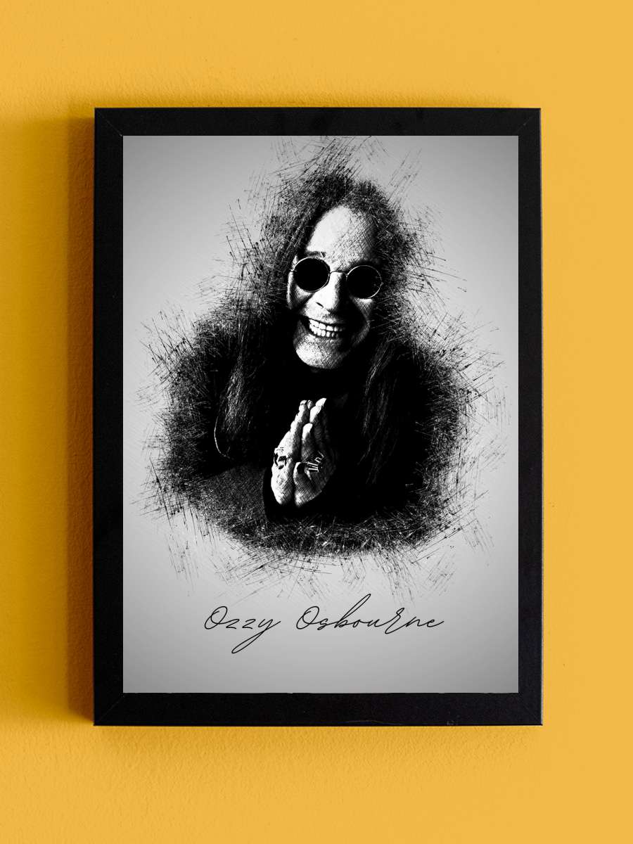 Ozzy O. Sketch Müzik Poster Tablo Siyah Çerçeveli Yüksek Kalite Müzik Duvar Tablo