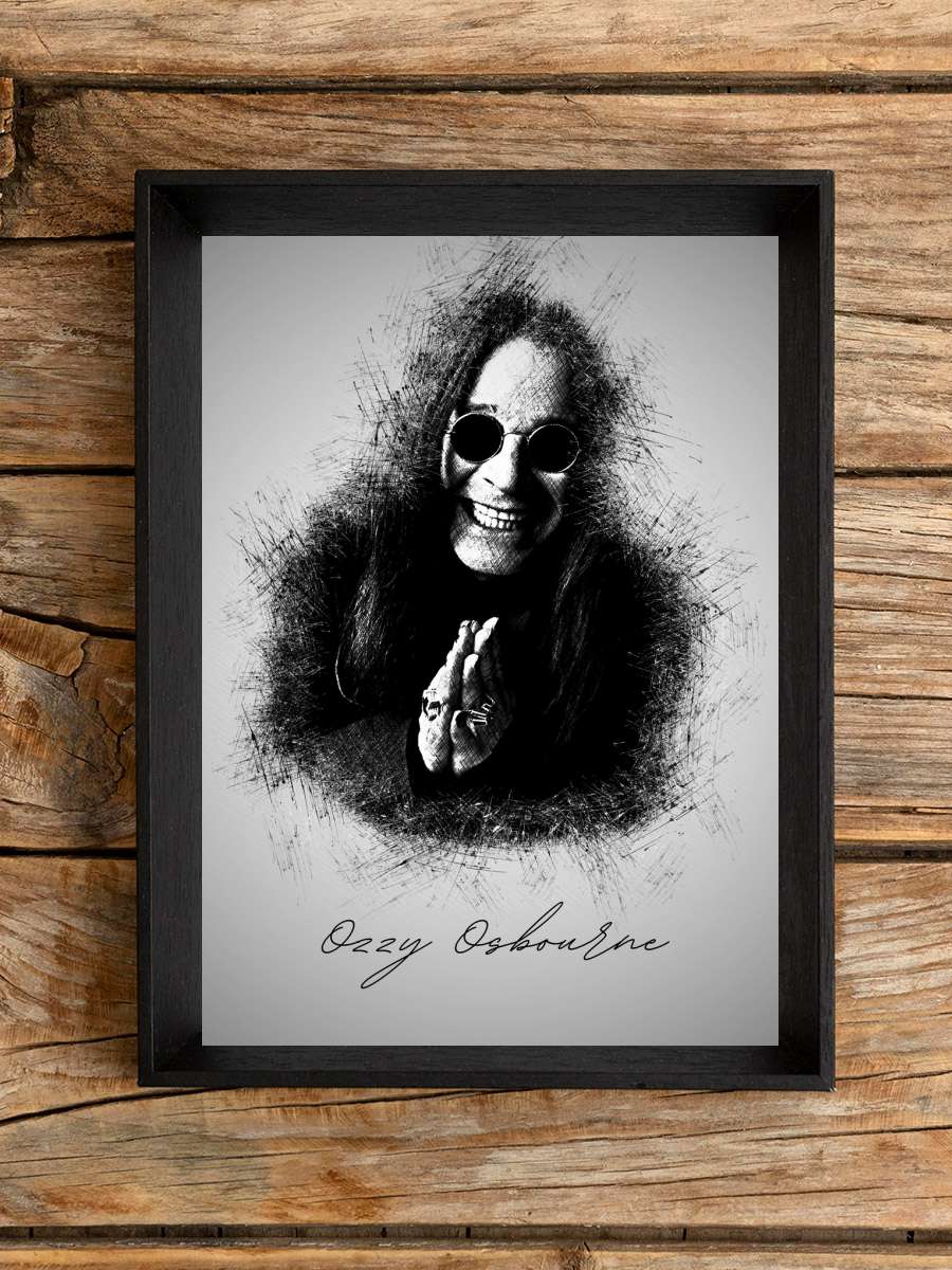 Ozzy O. Sketch Müzik Poster Tablo Siyah Çerçeveli Yüksek Kalite Müzik Duvar Tablo