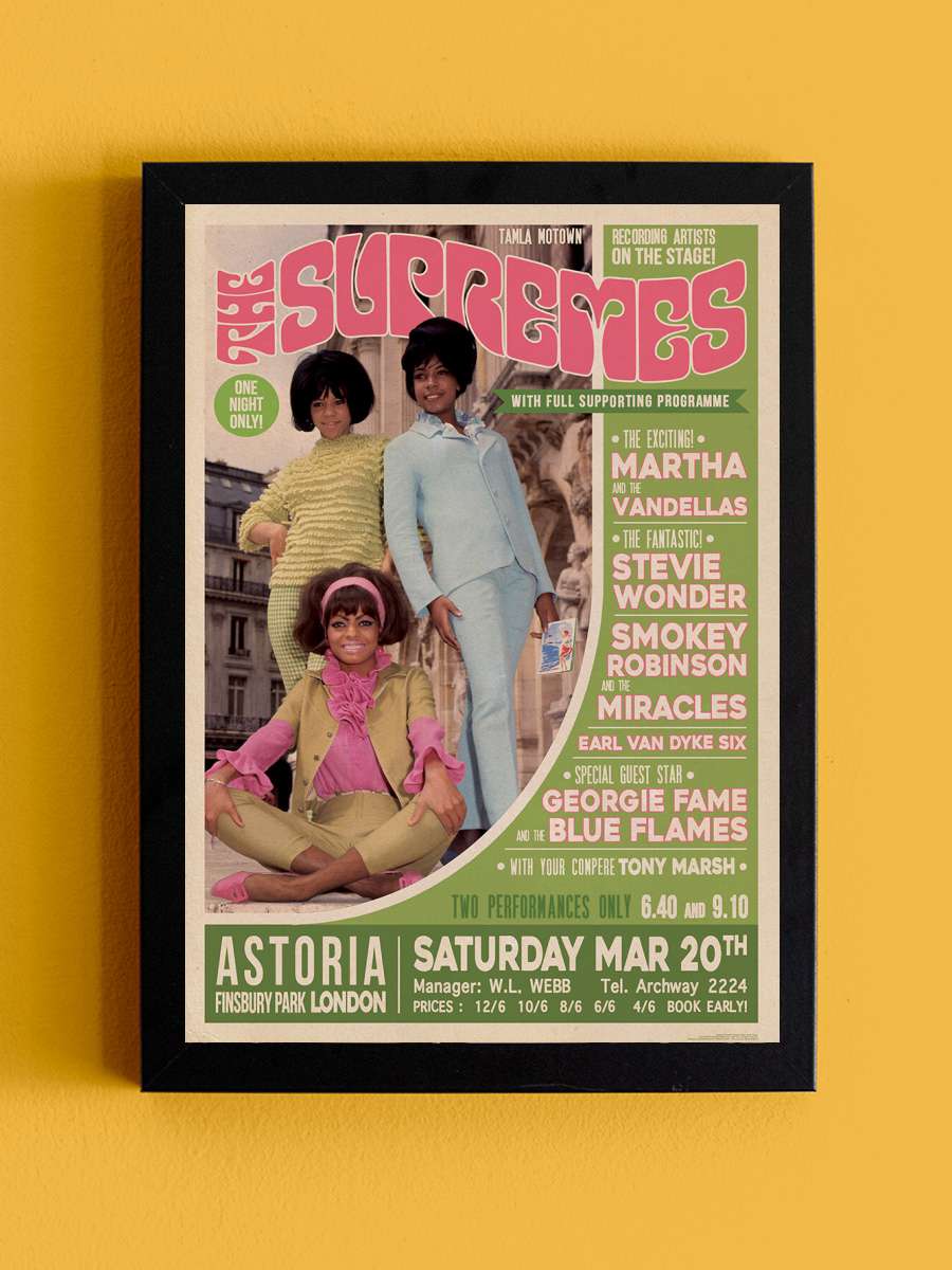 The Supremes - Live in London Müzik Poster Tablo Siyah Çerçeveli Yüksek Kalite Müzik Duvar Tablo