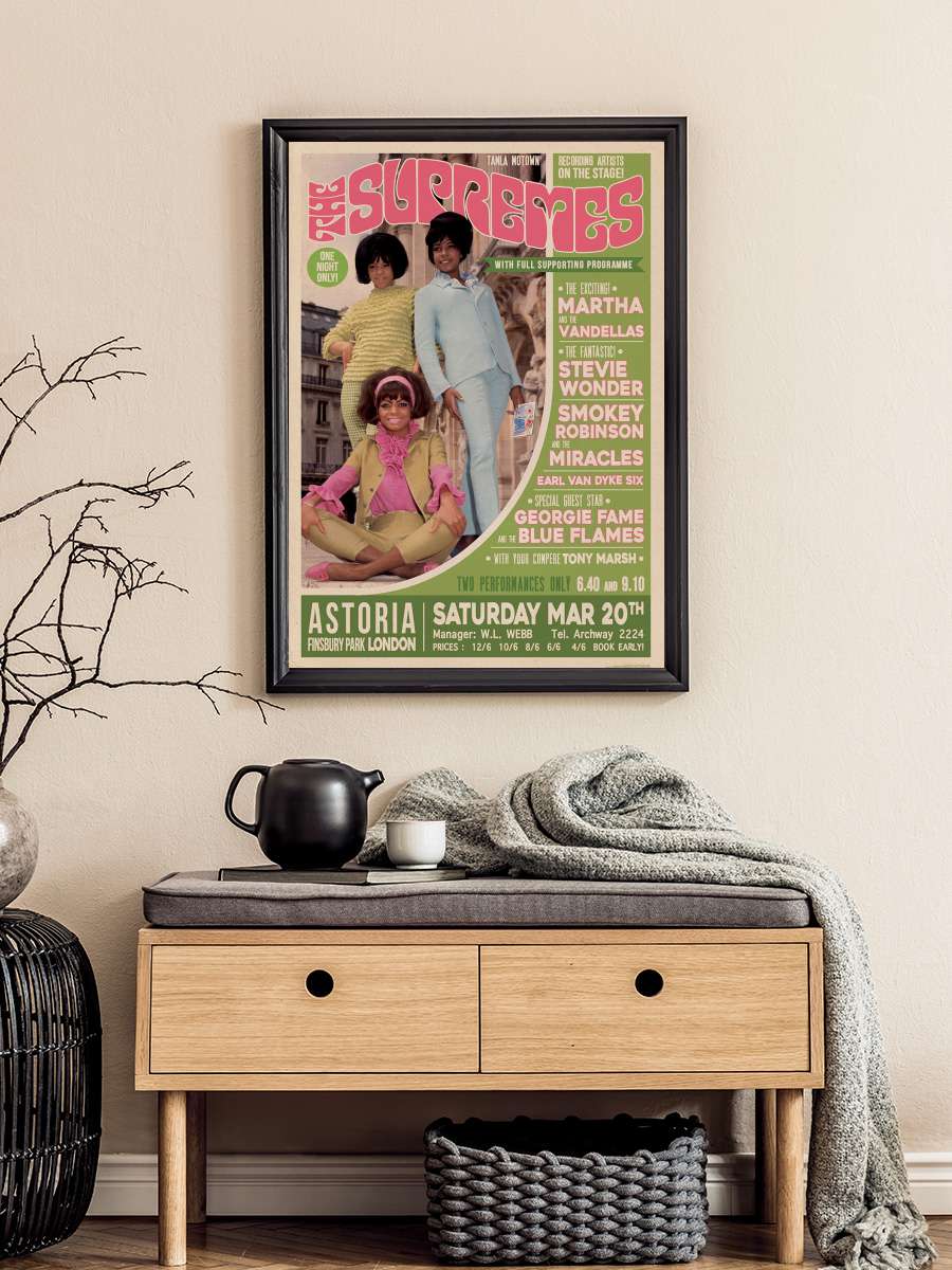 The Supremes - Live in London Müzik Poster Tablo Siyah Çerçeveli Yüksek Kalite Müzik Duvar Tablo