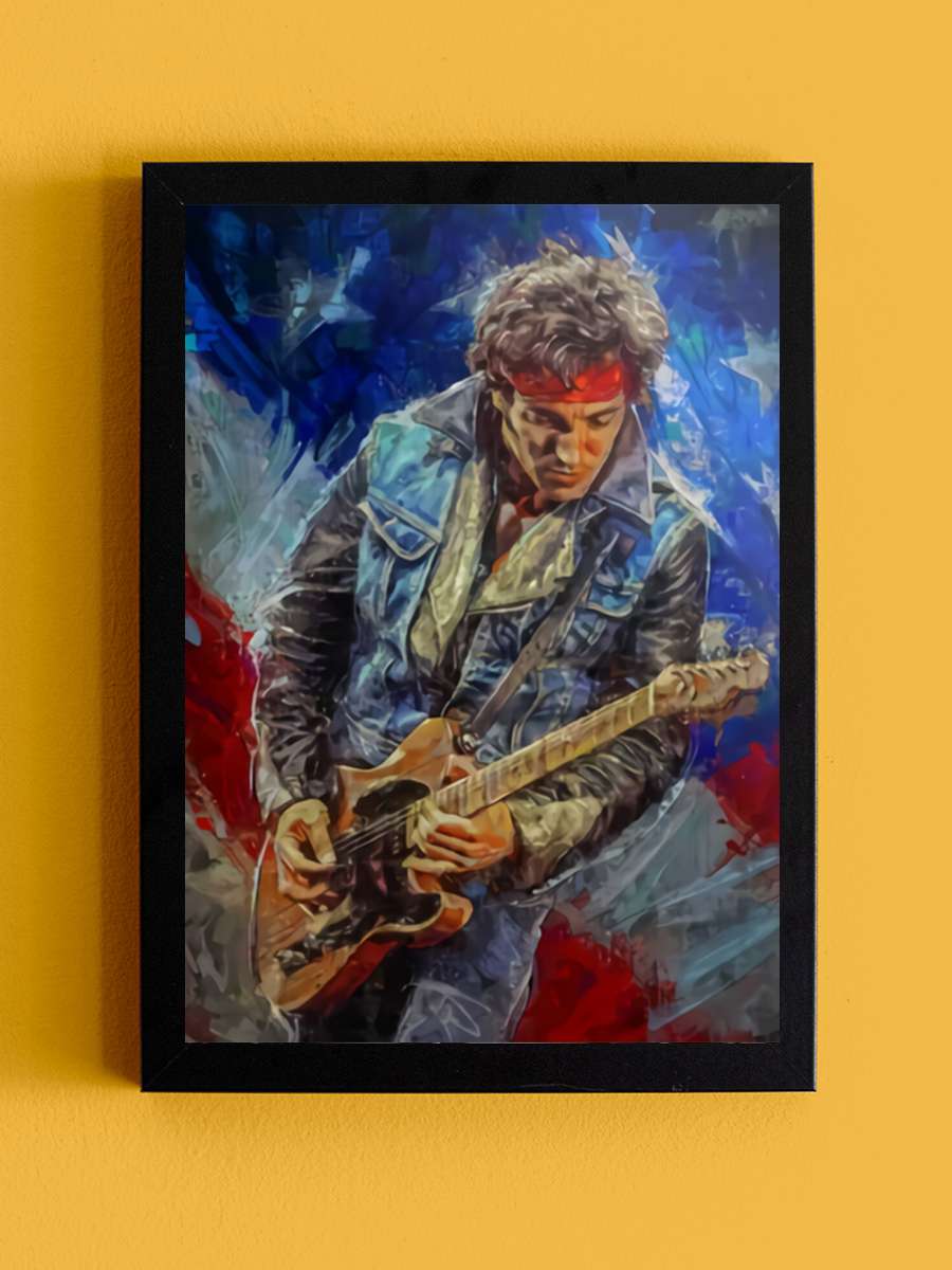 Bruce #Springsteen American Müzik Poster Tablo Siyah Çerçeveli Yüksek Kalite Müzik Duvar Tablo